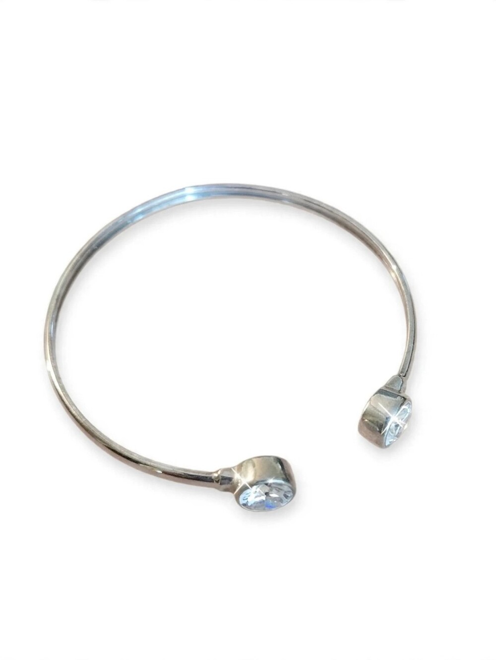 Silpada Silver Open Cuff Bracelet with Clear Stones - Picture 2 of 4